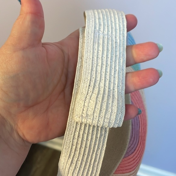 Unbranded Rainbow Paper Straw Visor Hat Adjustable Velcro Back Strap OS - Picture 8 of 11